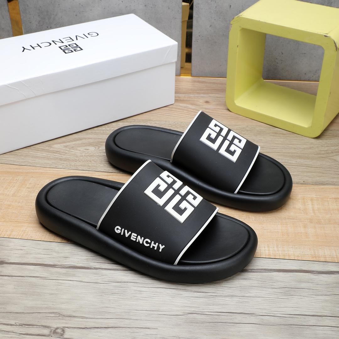 Givenchy 4G Logo Rubber Slides Sandals - DopestKickz