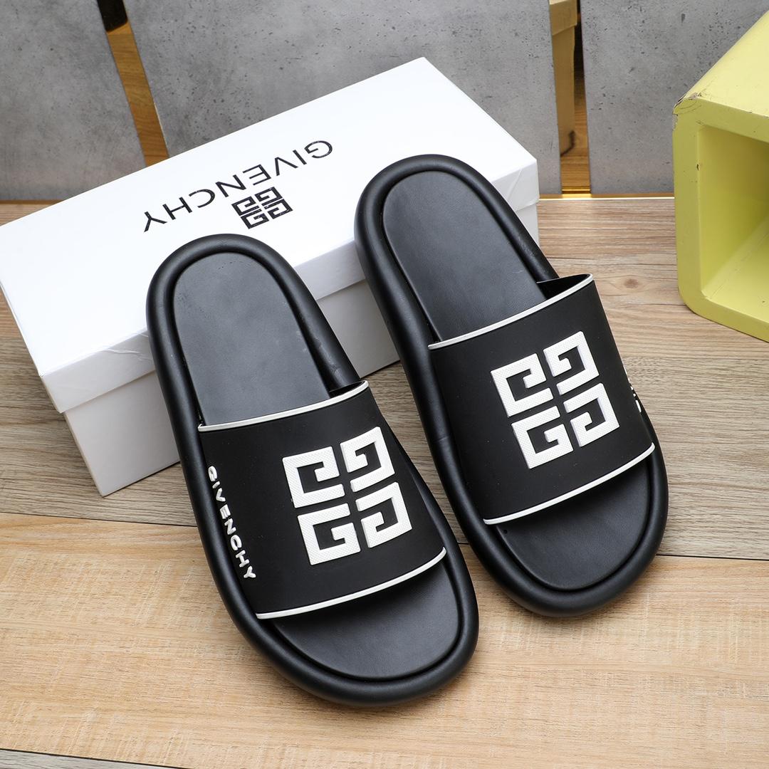 Givenchy 4G Logo Rubber Slides Sandals - DopestKickz