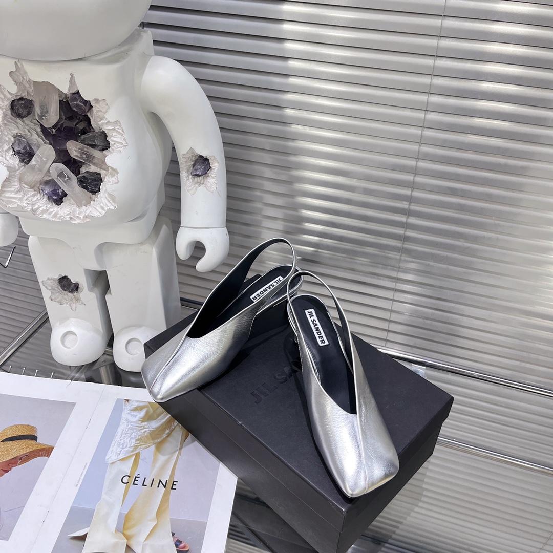 JIl Sander High-Heeled Leather Mules - DopestKickz