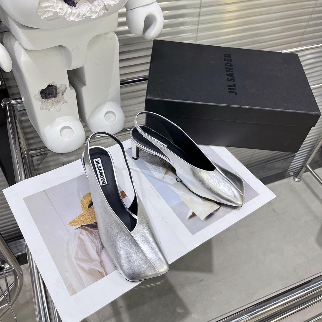 JIl Sander High-Heeled Leather Mules - DopestKickz