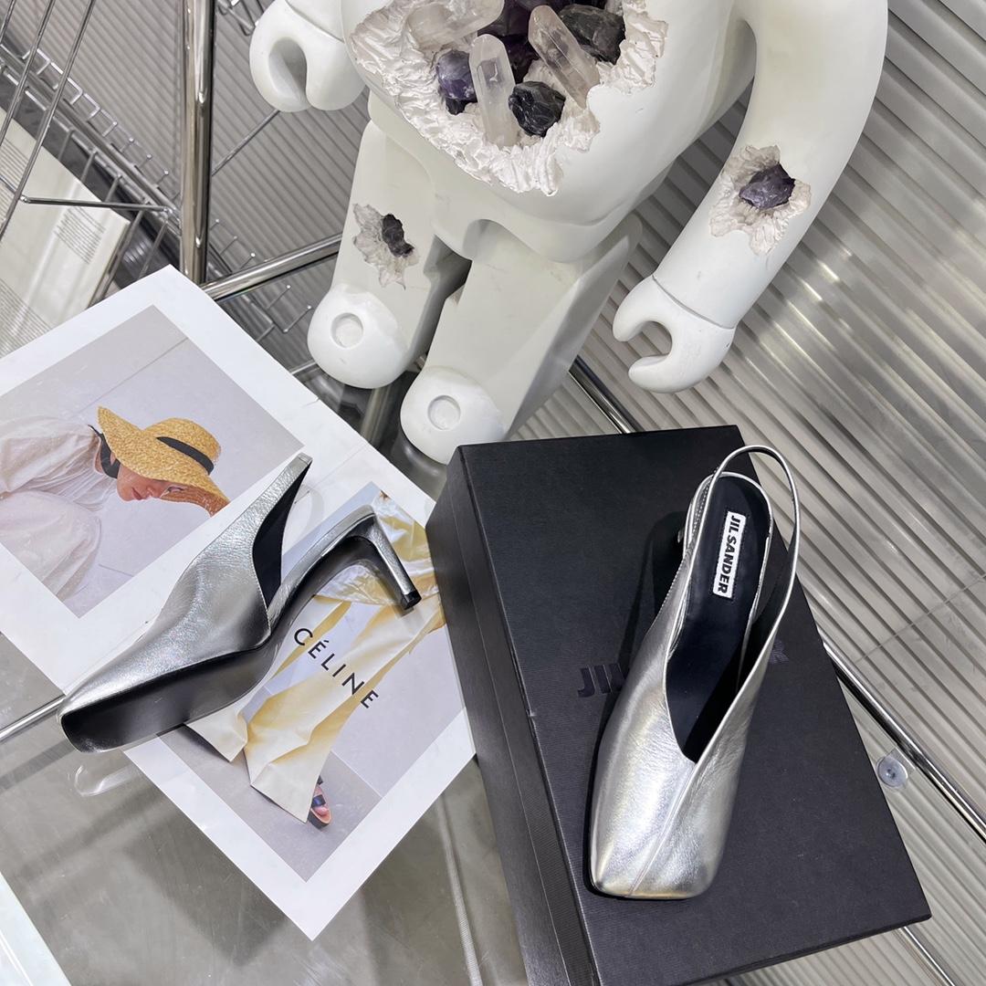 JIl Sander High-Heeled Leather Mules - DopestKickz