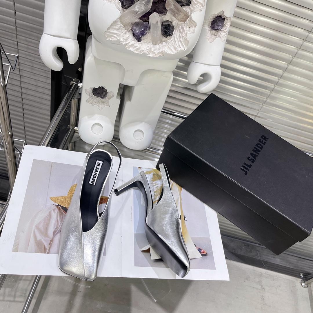 JIl Sander High-Heeled Leather Mules - DopestKickz