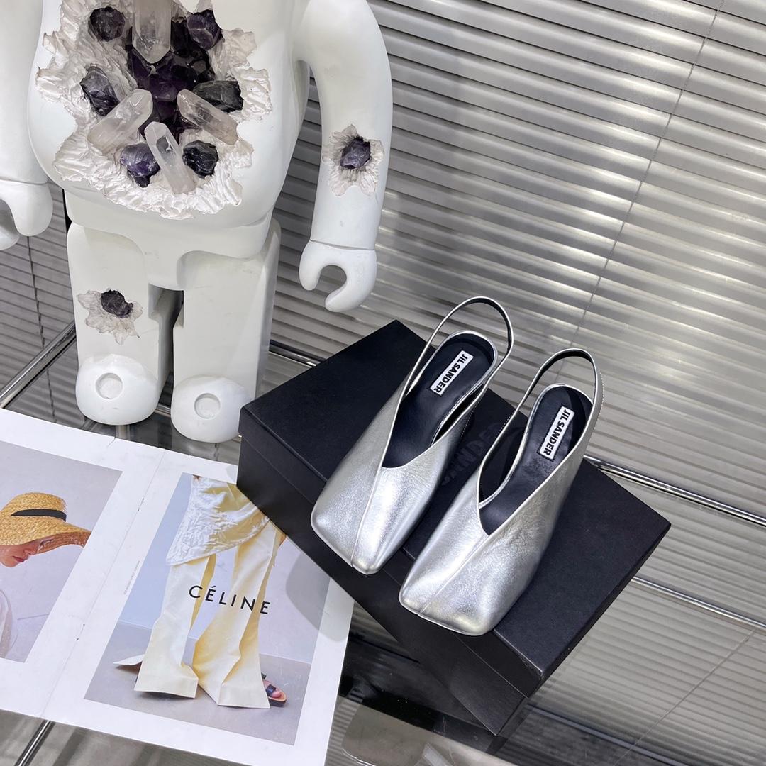 JIl Sander High-Heeled Leather Mules - DopestKickz