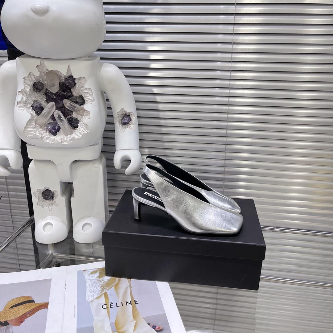 JIl Sander High-Heeled Leather Mules - DopestKickz