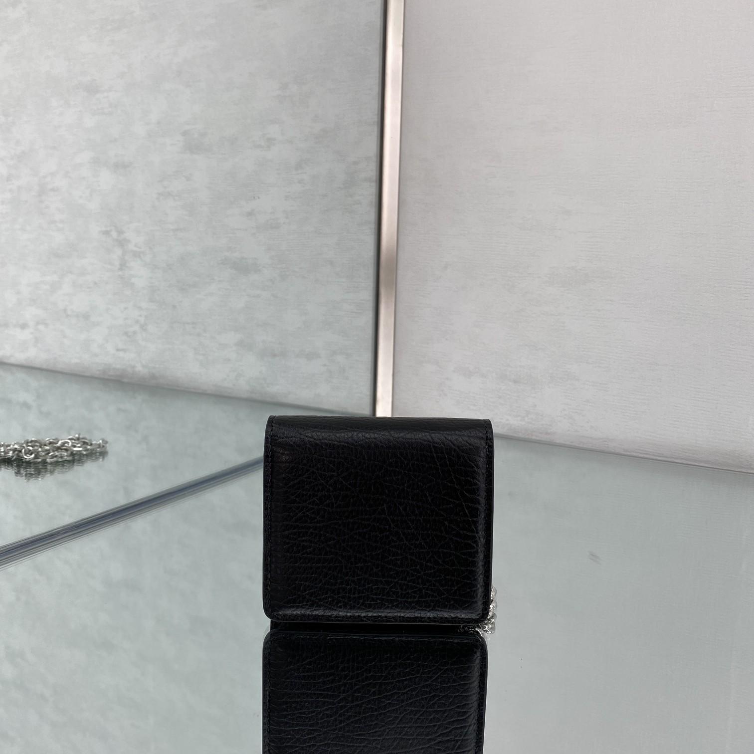 Maison Margiela Black Small Chain Strap Wallet Bag(10x9x3cmm) - DopestKickz