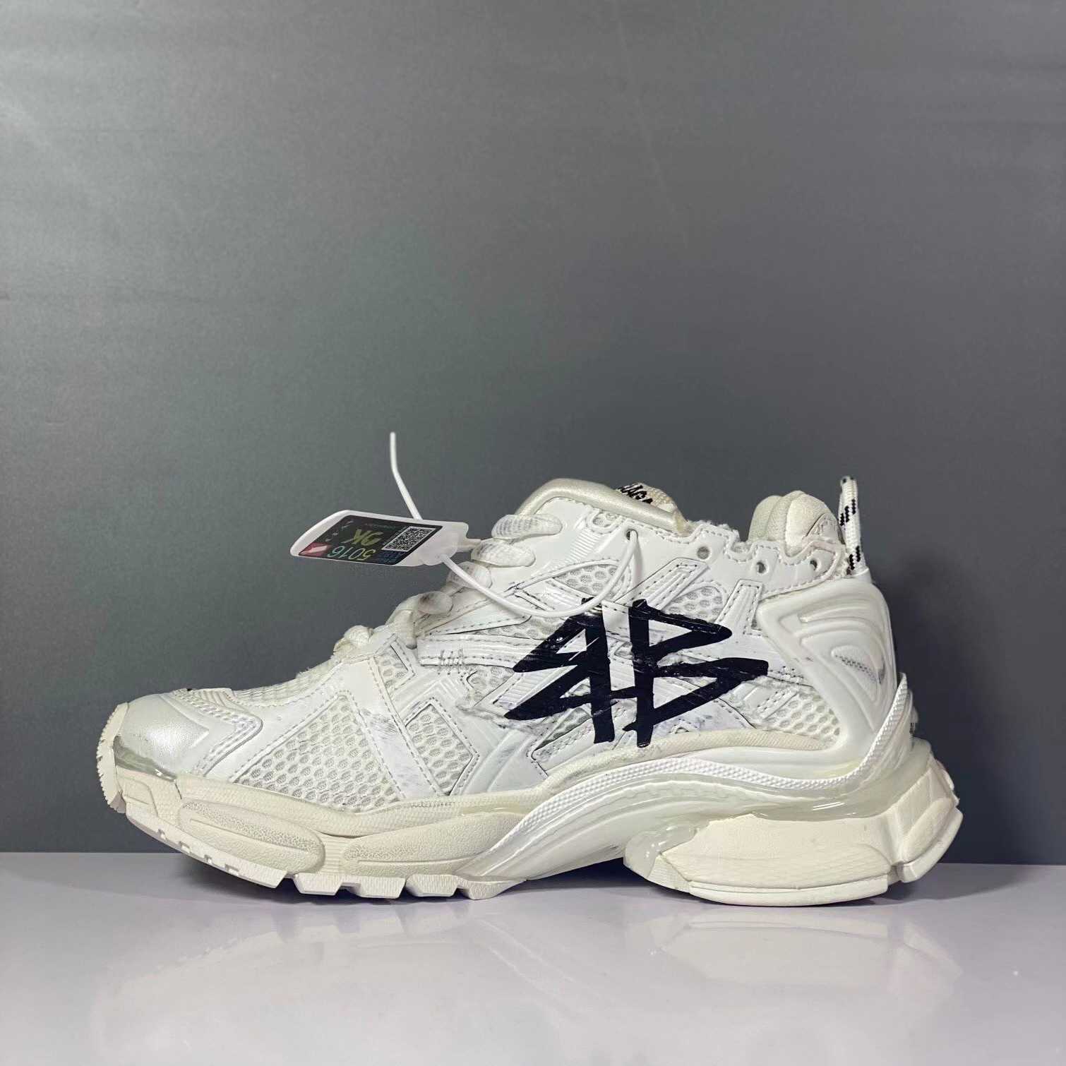 Balenciaga Runner Graffiti Sneaker In White - DopestKickz