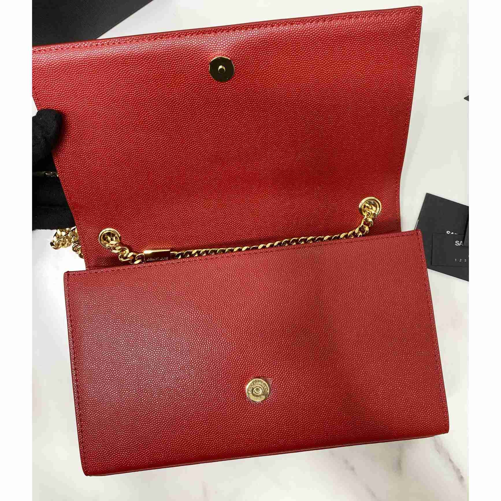 Saint Laurent Kate Medium Chain Bag In Grain De Poudre Embossed Leather - DopestKickz