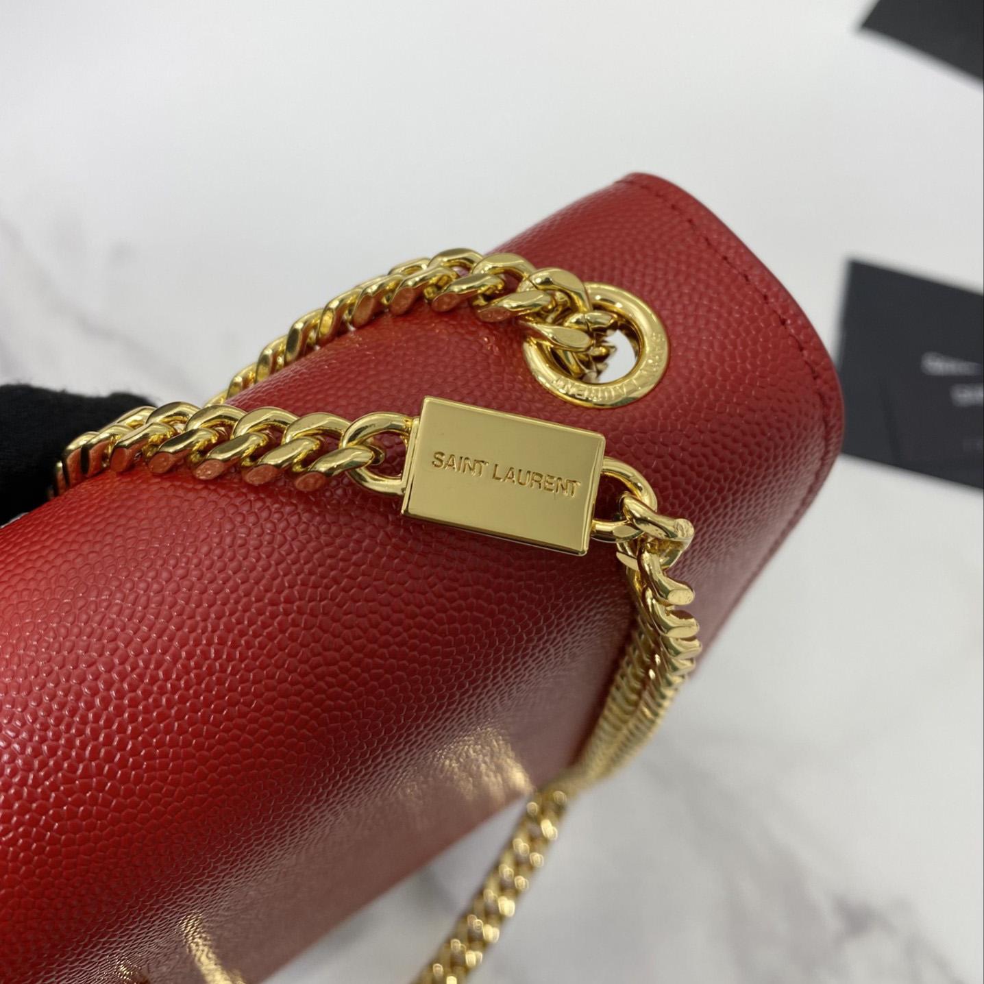 Saint Laurent Kate Medium Chain Bag In Grain De Poudre Embossed Leather - DopestKickz