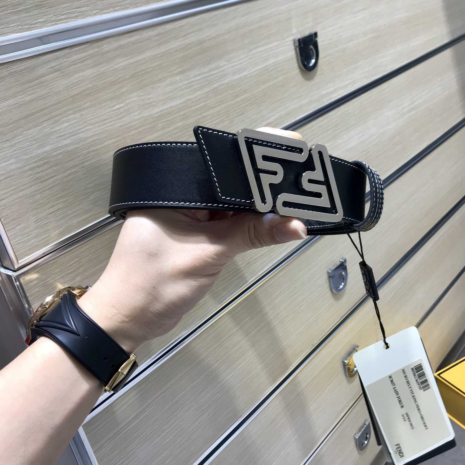 Fendi Black Leather Belt - DopestKickz