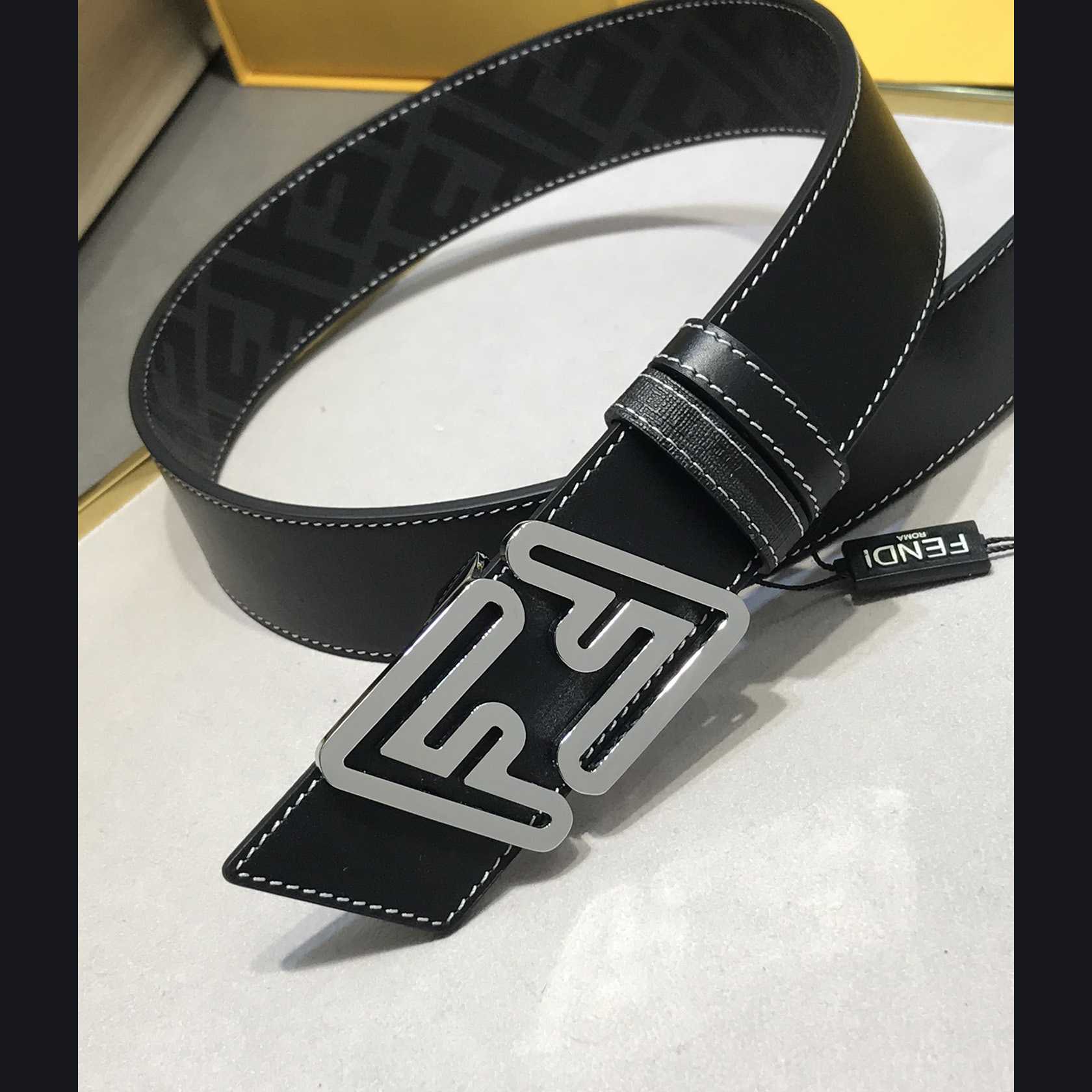 Fendi Black Leather Belt - DopestKickz