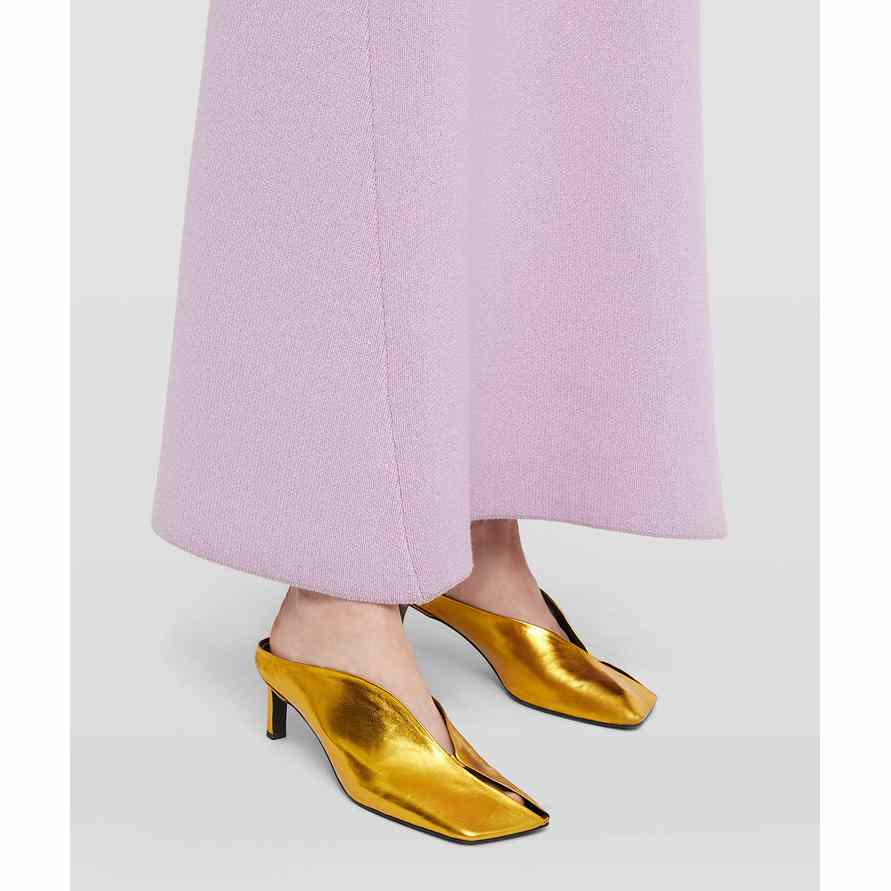JIl Sander High-Heeled Leather Mules - DopestKickz