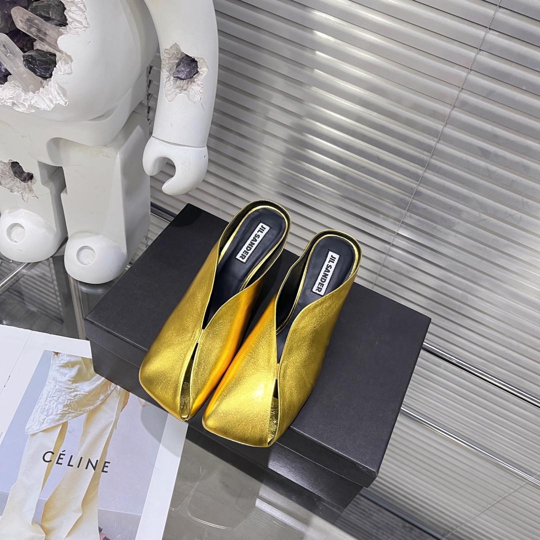 JIl Sander High-Heeled Leather Mules - DopestKickz