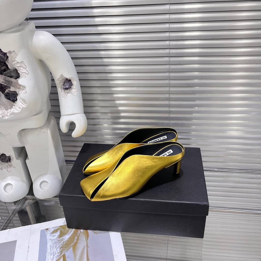 JIl Sander High-Heeled Leather Mules - DopestKickz