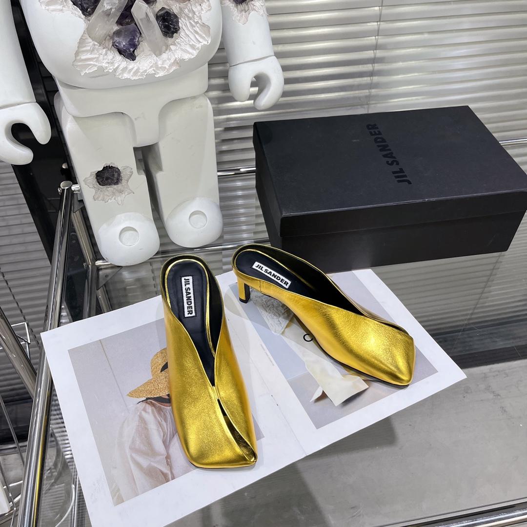 JIl Sander High-Heeled Leather Mules - DopestKickz