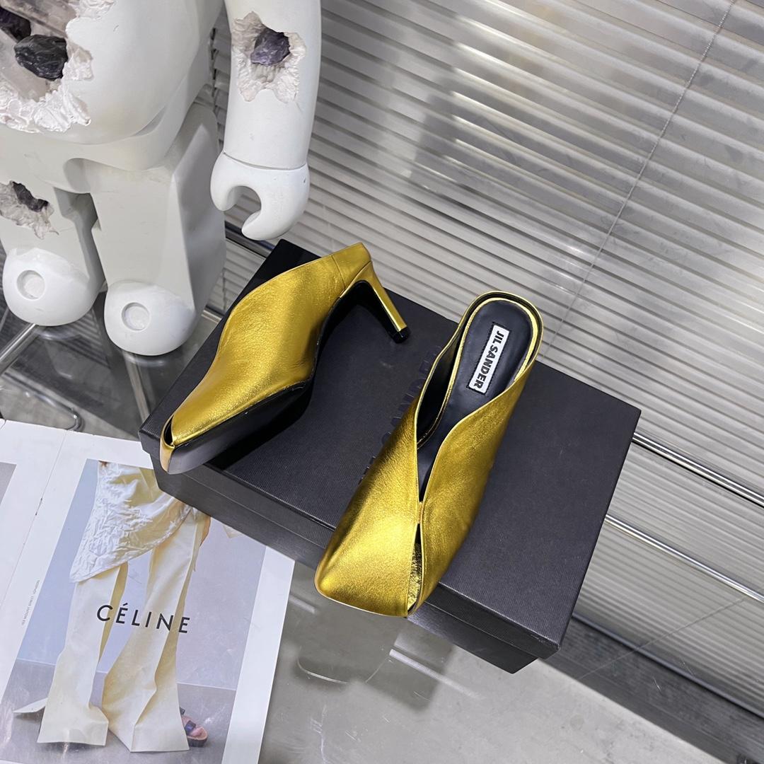 JIl Sander High-Heeled Leather Mules - DopestKickz