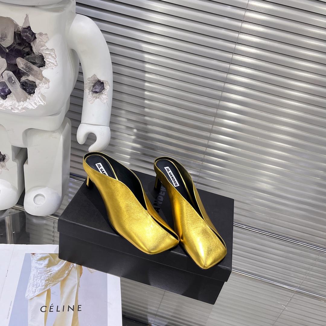 JIl Sander High-Heeled Leather Mules - DopestKickz