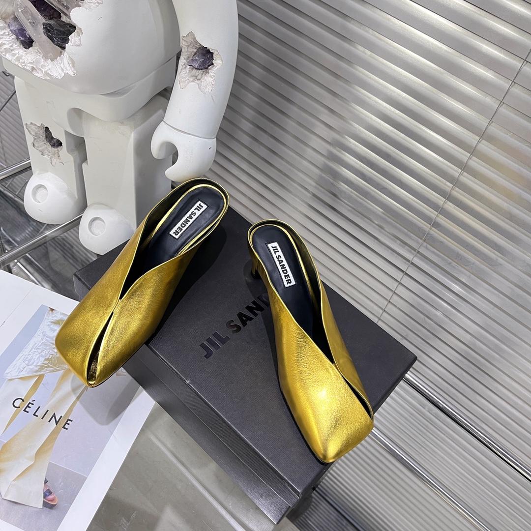 JIl Sander High-Heeled Leather Mules - DopestKickz