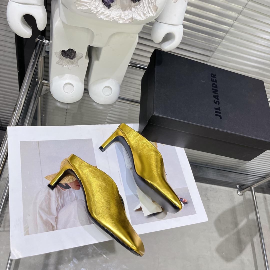 JIl Sander High-Heeled Leather Mules - DopestKickz