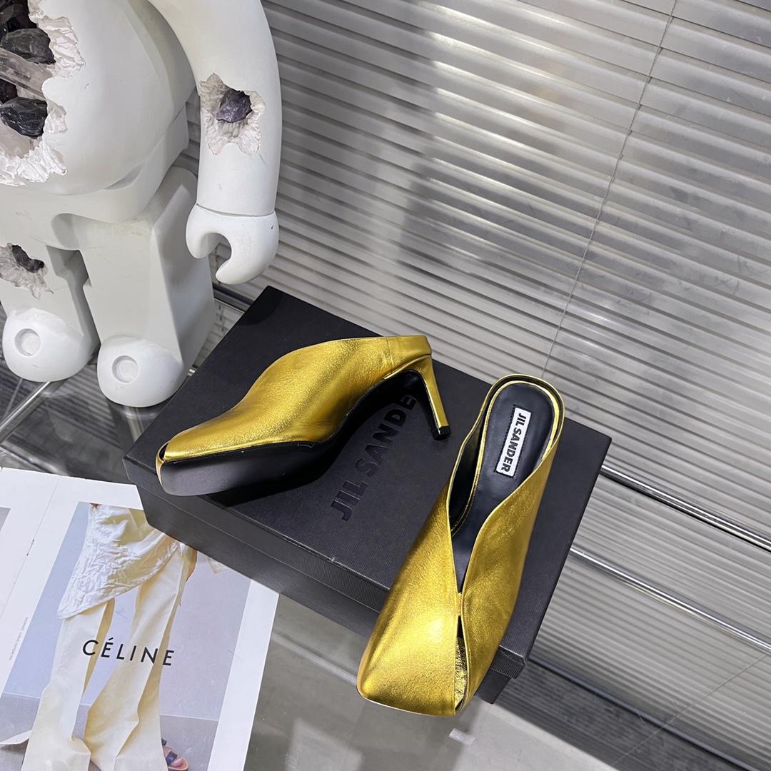 JIl Sander High-Heeled Leather Mules - DopestKickz