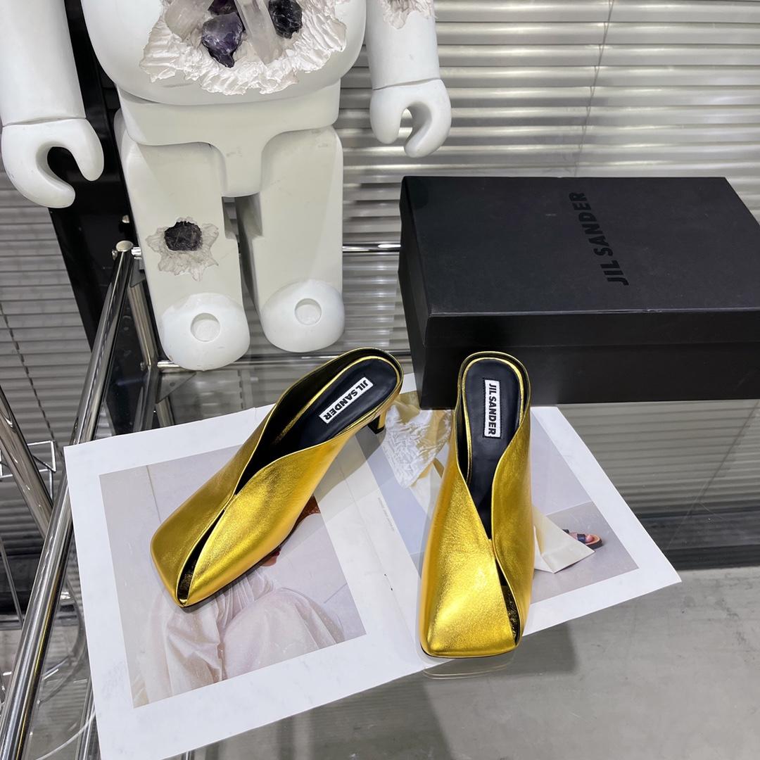 JIl Sander High-Heeled Leather Mules - DopestKickz