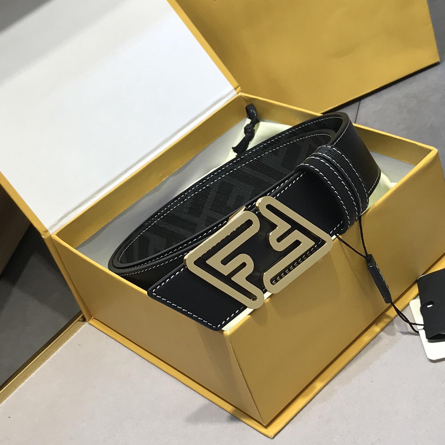 Fendi Black Leather Belt - DopestKickz