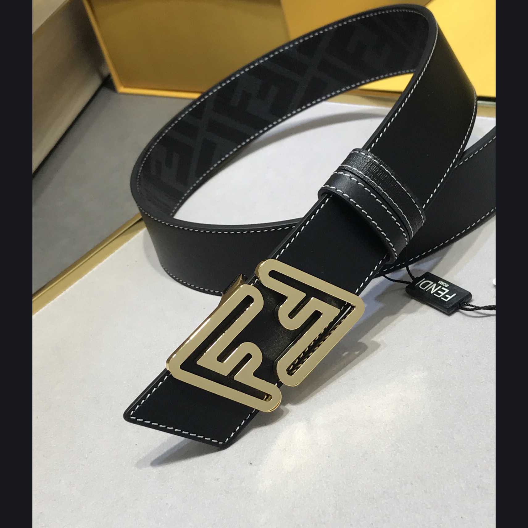 Fendi Black Leather Belt - DopestKickz