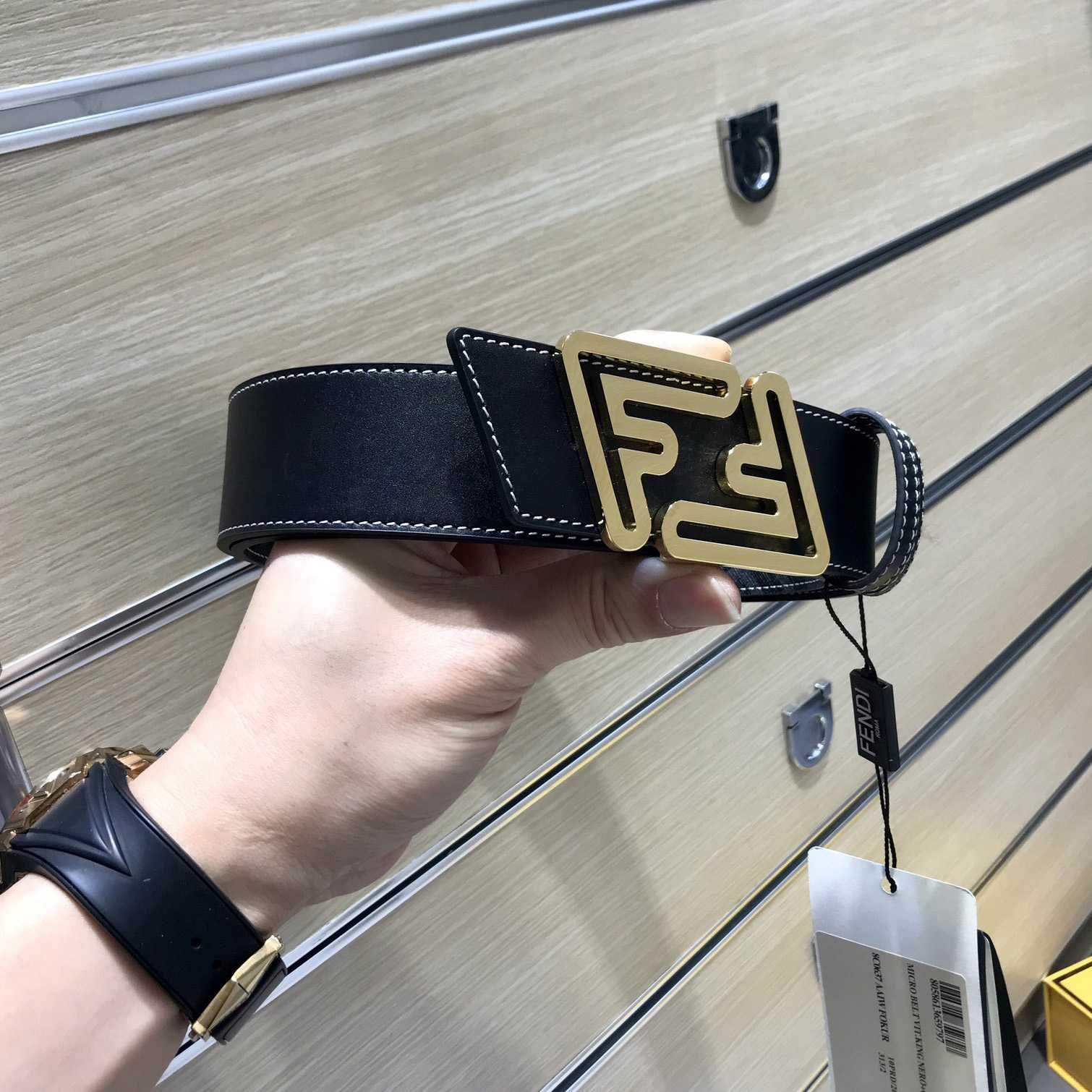 Fendi Black Leather Belt - DopestKickz