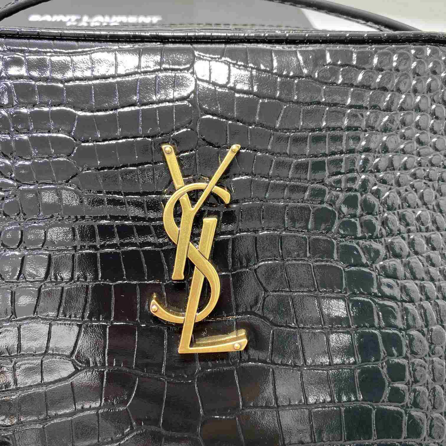 Saint Laurent Lou Camera Bag In Crocodile-Embossed Shiny Leather - DopestKickz