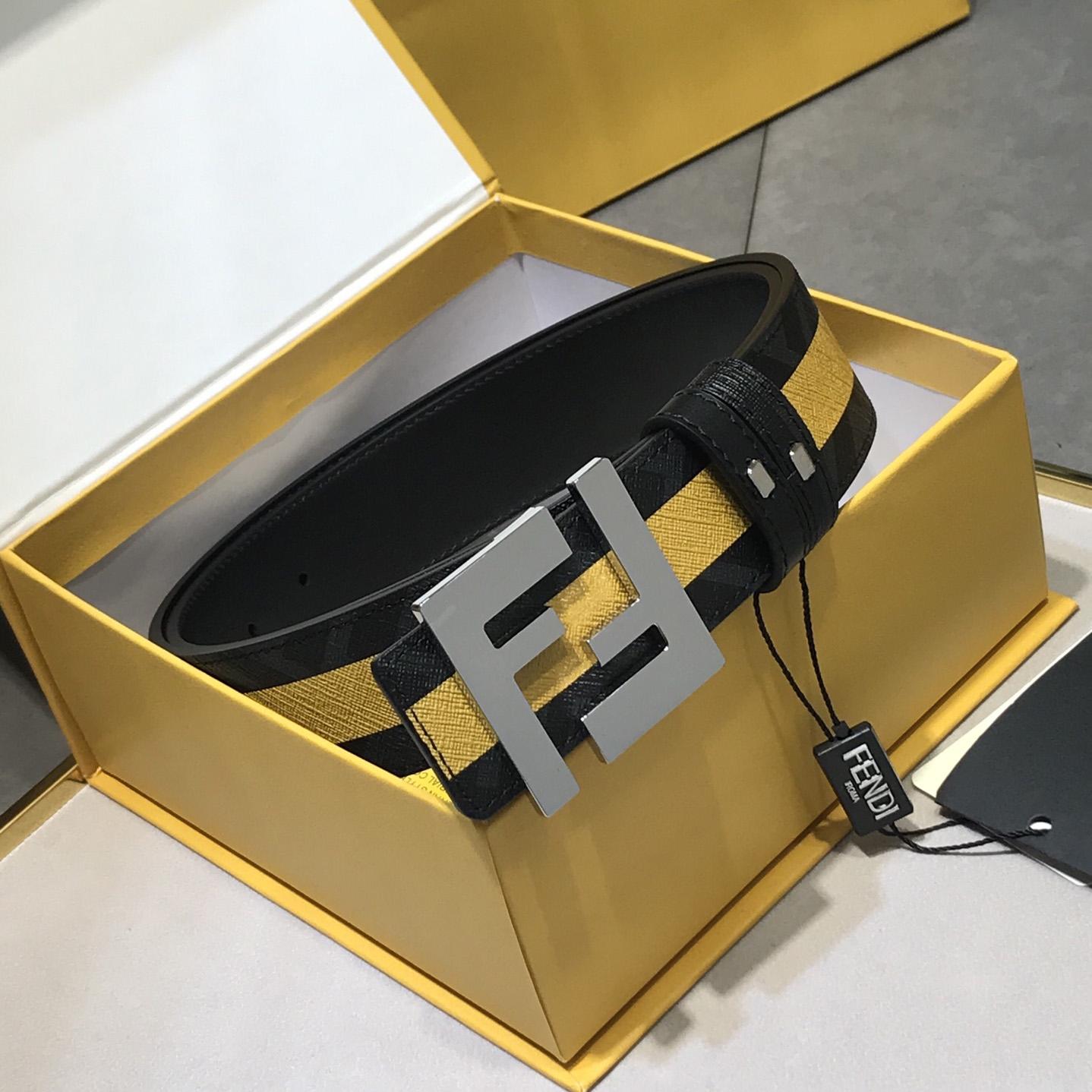 Fendi Black Reversible Leather Belt - DopestKickz