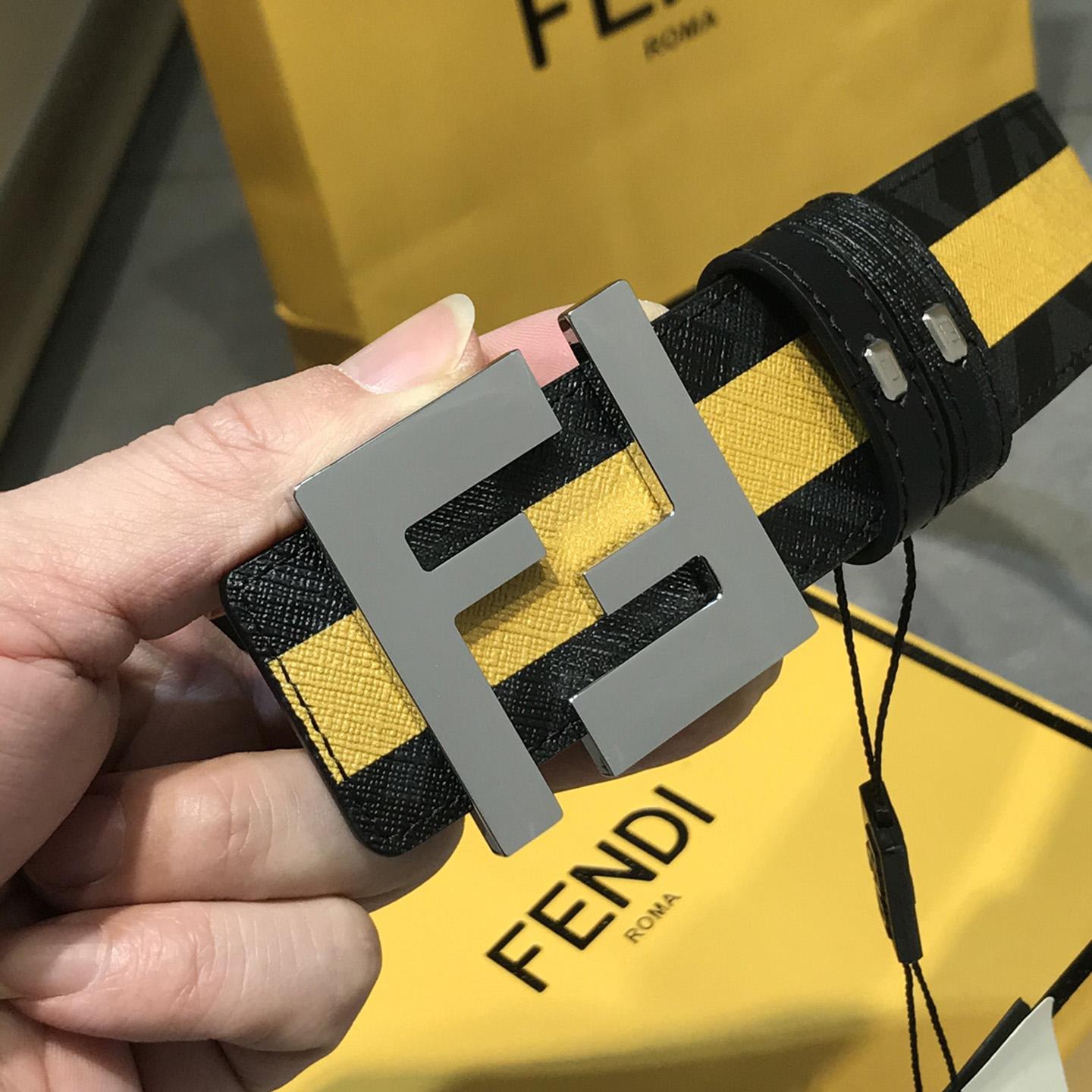 Fendi Black Reversible Leather Belt - DopestKickz