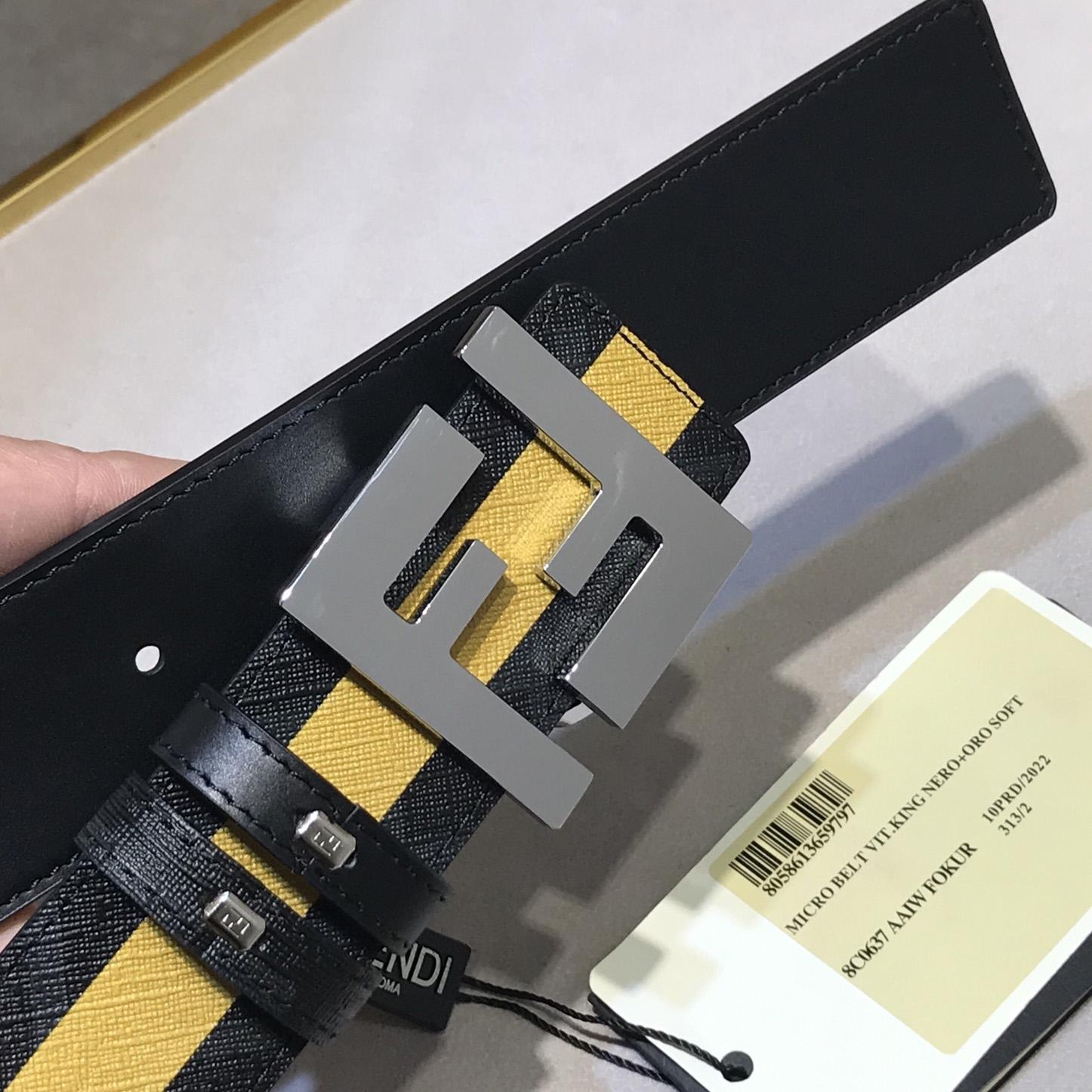 Fendi Black Reversible Leather Belt - DopestKickz