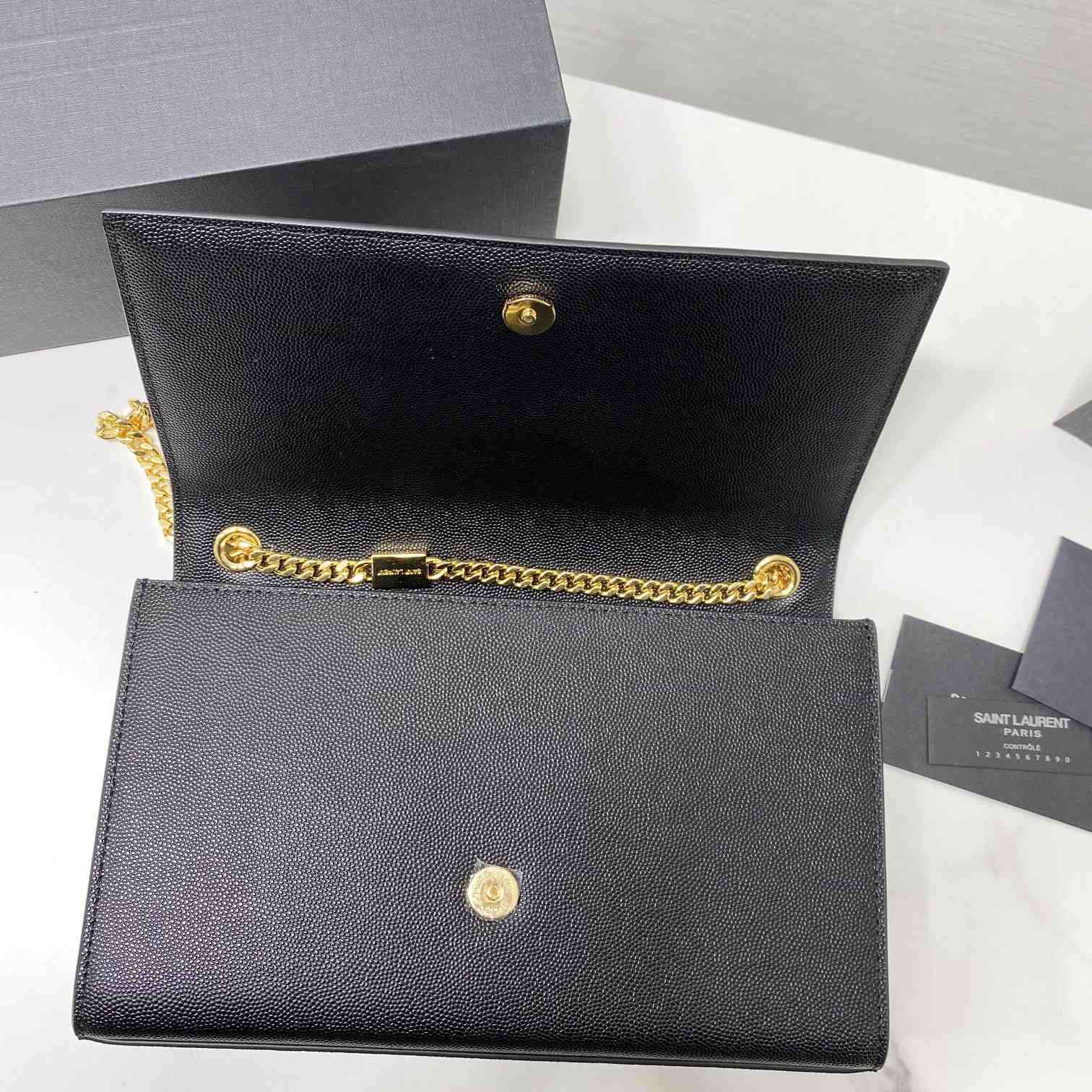 Saint Laurent Kate Medium Chain Bag In Grain De Poudre Embossed Leather - DopestKickz