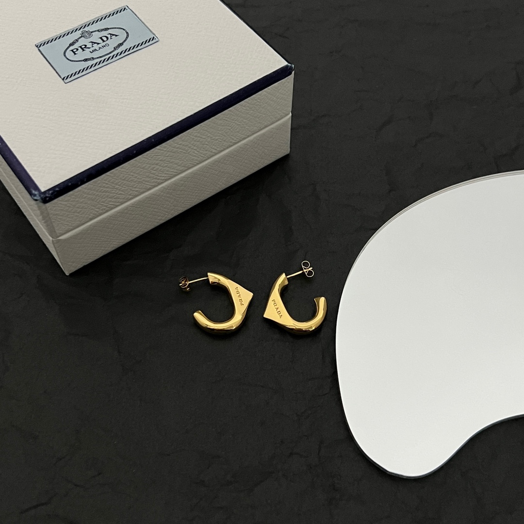 Prada Eternal Gold Small Earrings In Yellow Gold - DopestKickz