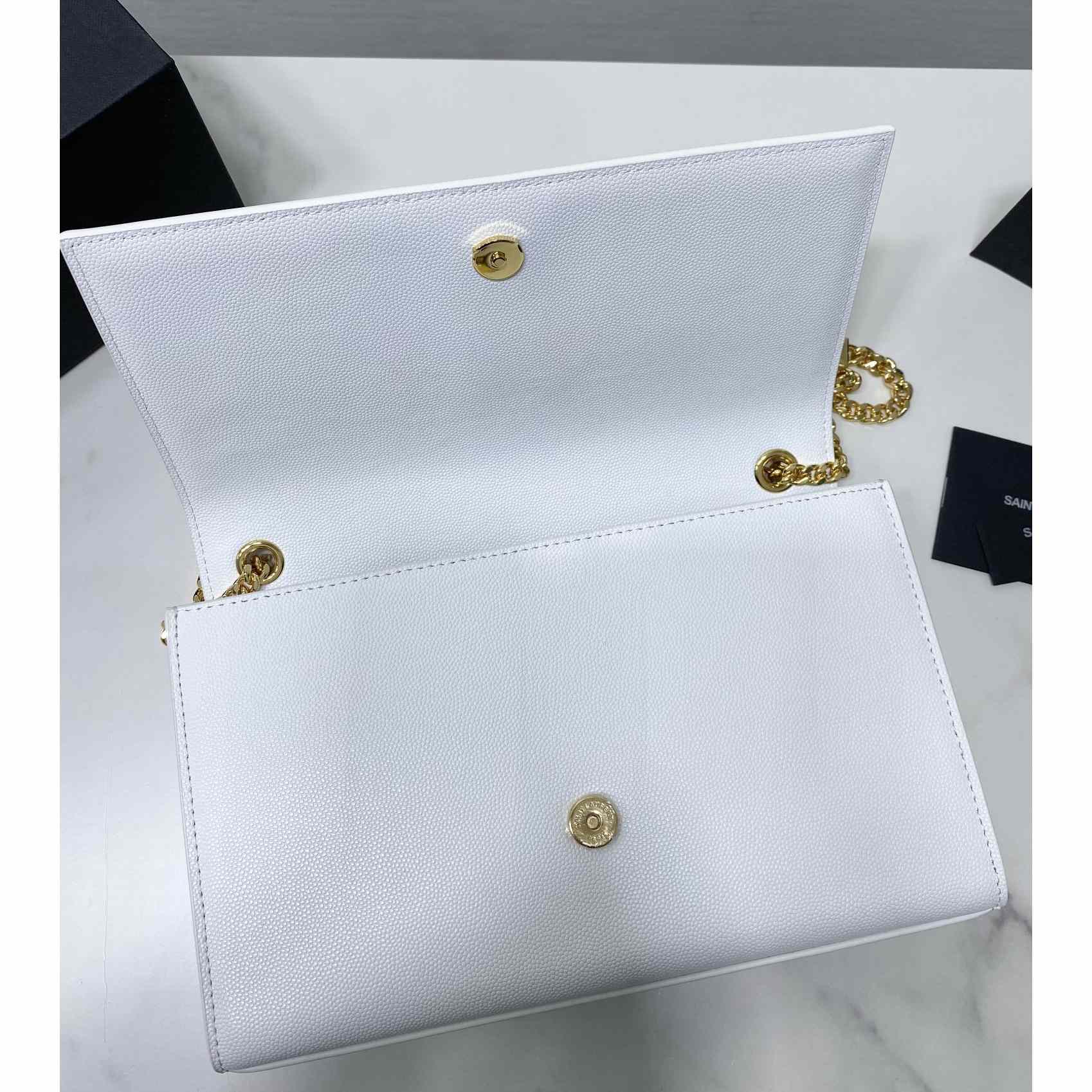 Saint Laurent Kate Medium Chain Bag In Grain De Poudre Embossed Leather - DopestKickz