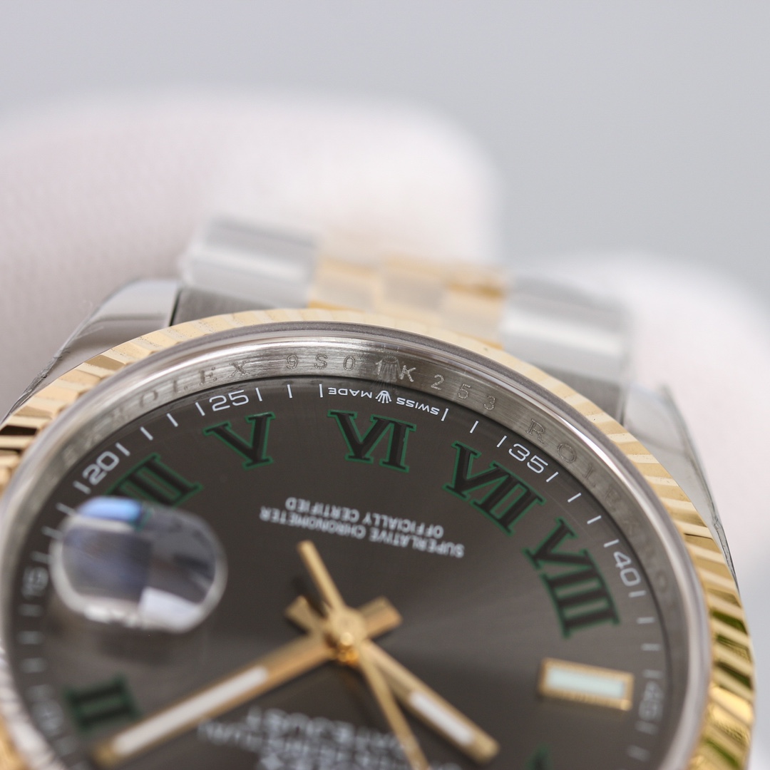 Rolex Datejust Oystersteel Steel Yellow Gold Dark Grey Dial Jubilee - DopestKickz