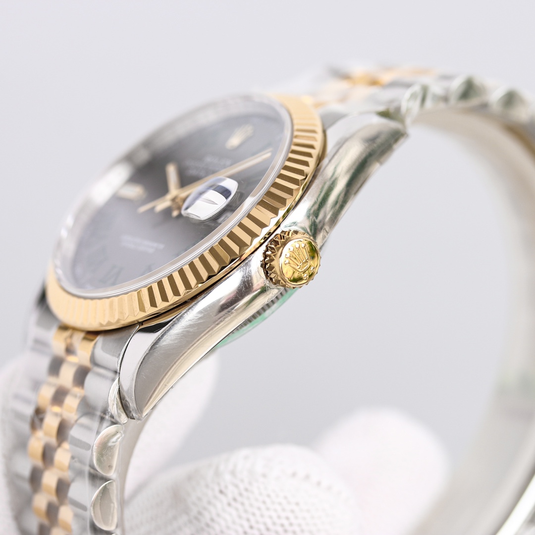 Rolex Datejust Oystersteel Steel Yellow Gold Dark Grey Dial Jubilee - DopestKickz