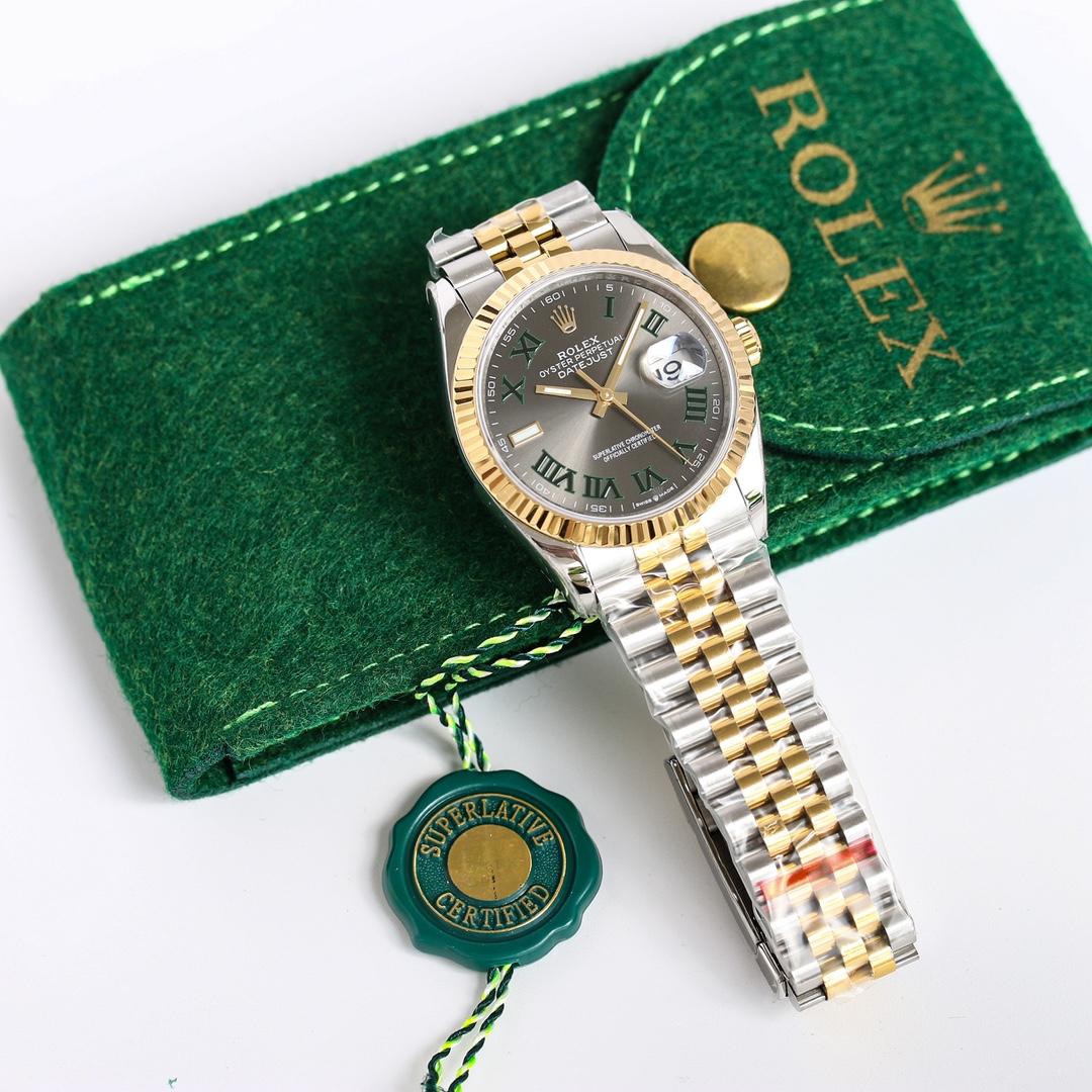 Rolex Datejust Oystersteel Steel Yellow Gold Dark Grey Dial Jubilee - DopestKickz