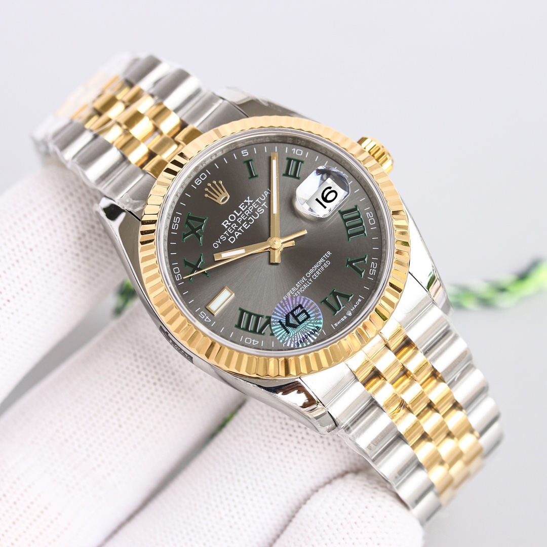 Rolex Datejust Oystersteel Steel Yellow Gold Dark Grey Dial Jubilee - DopestKickz
