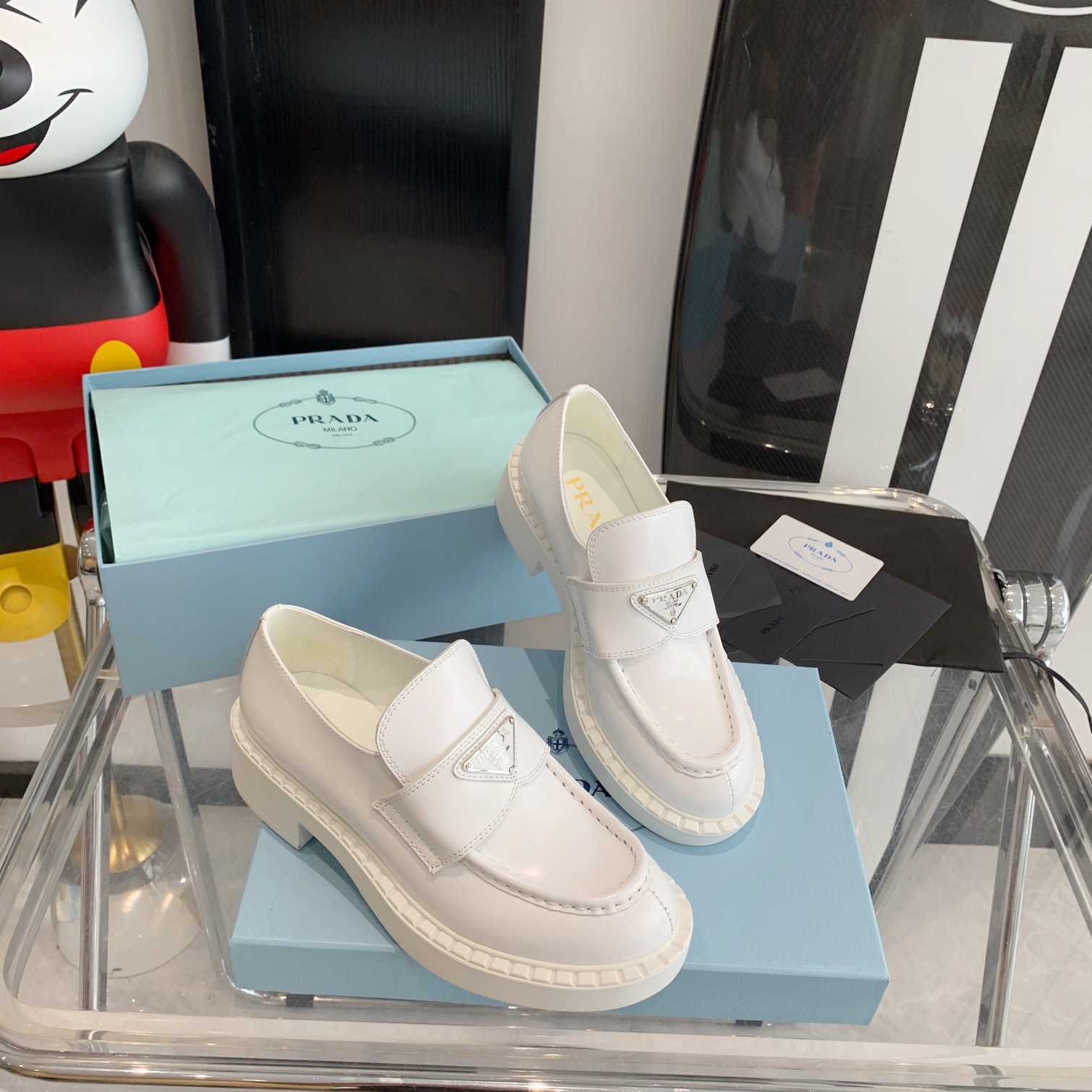 Prada Chocolate Brushed Leather Loafers - DopestKickz