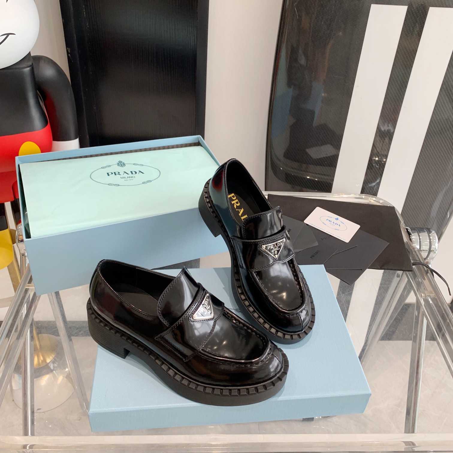 Prada Chocolate Brushed Leather Loafers - DopestKickz