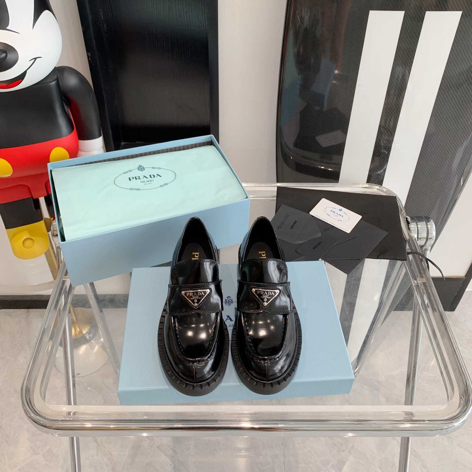 Prada Chocolate Brushed Leather Loafers - DopestKickz