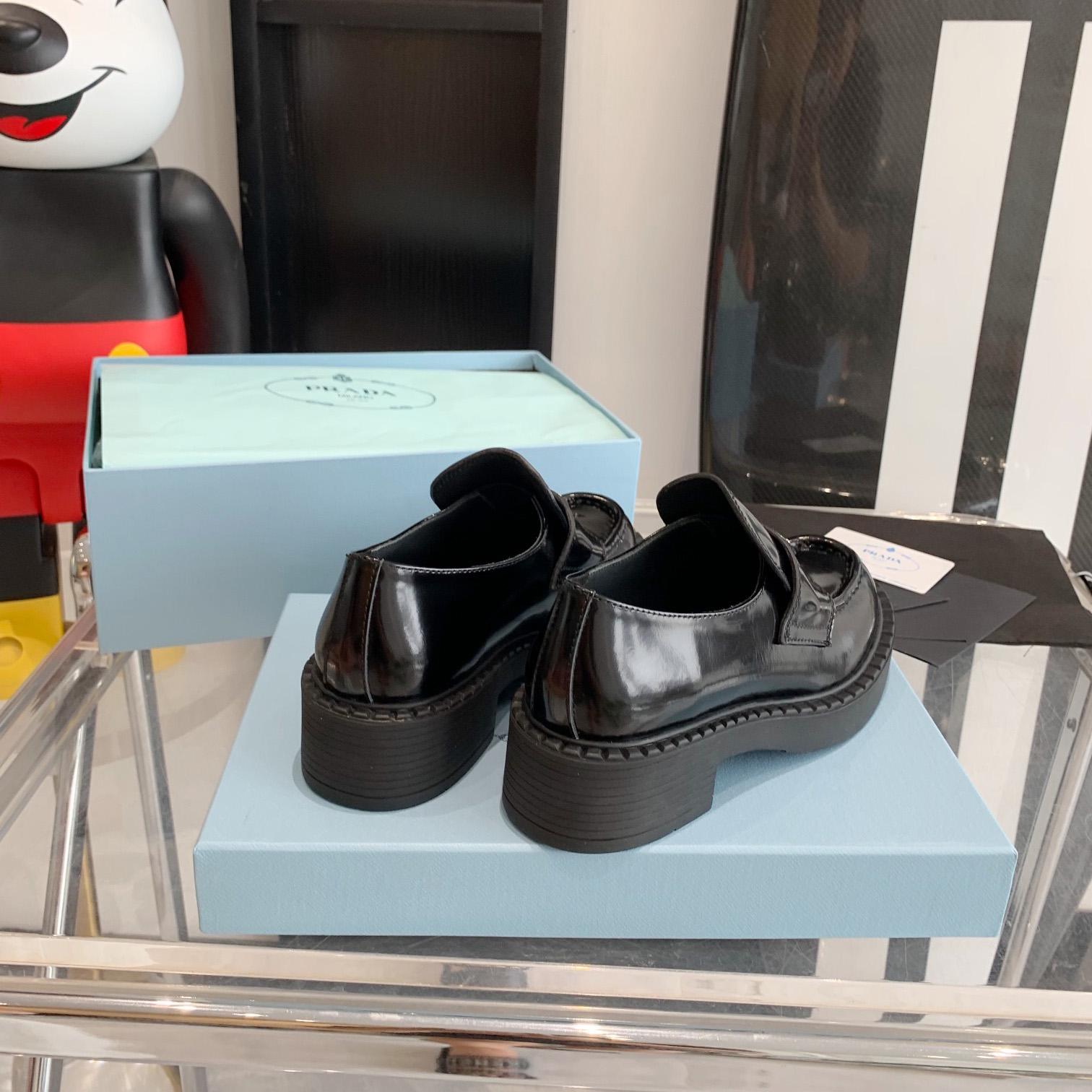 Prada Chocolate Brushed Leather Loafers - DopestKickz