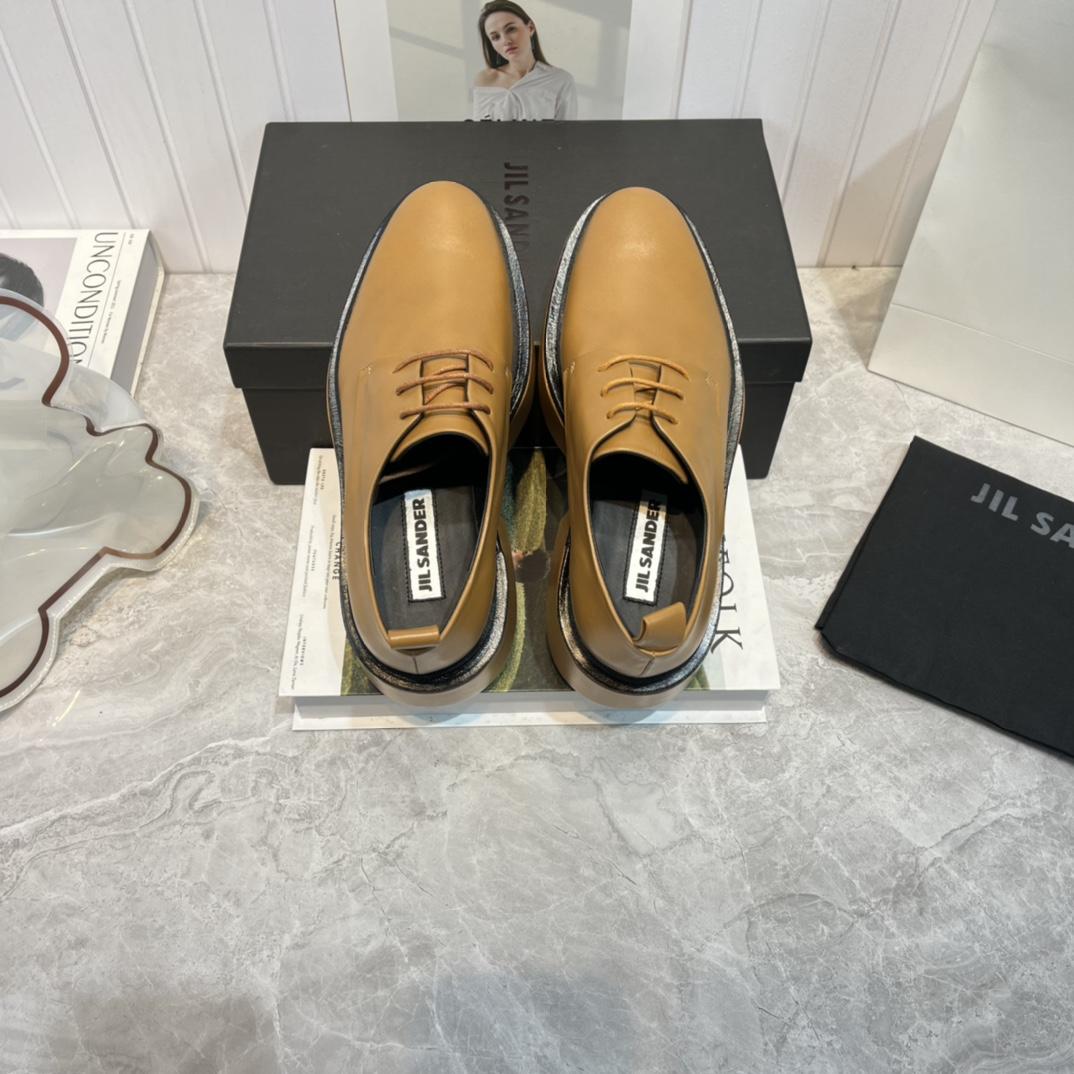 JIl Sander Brown Wedge Lace-Ups - DopestKickz
