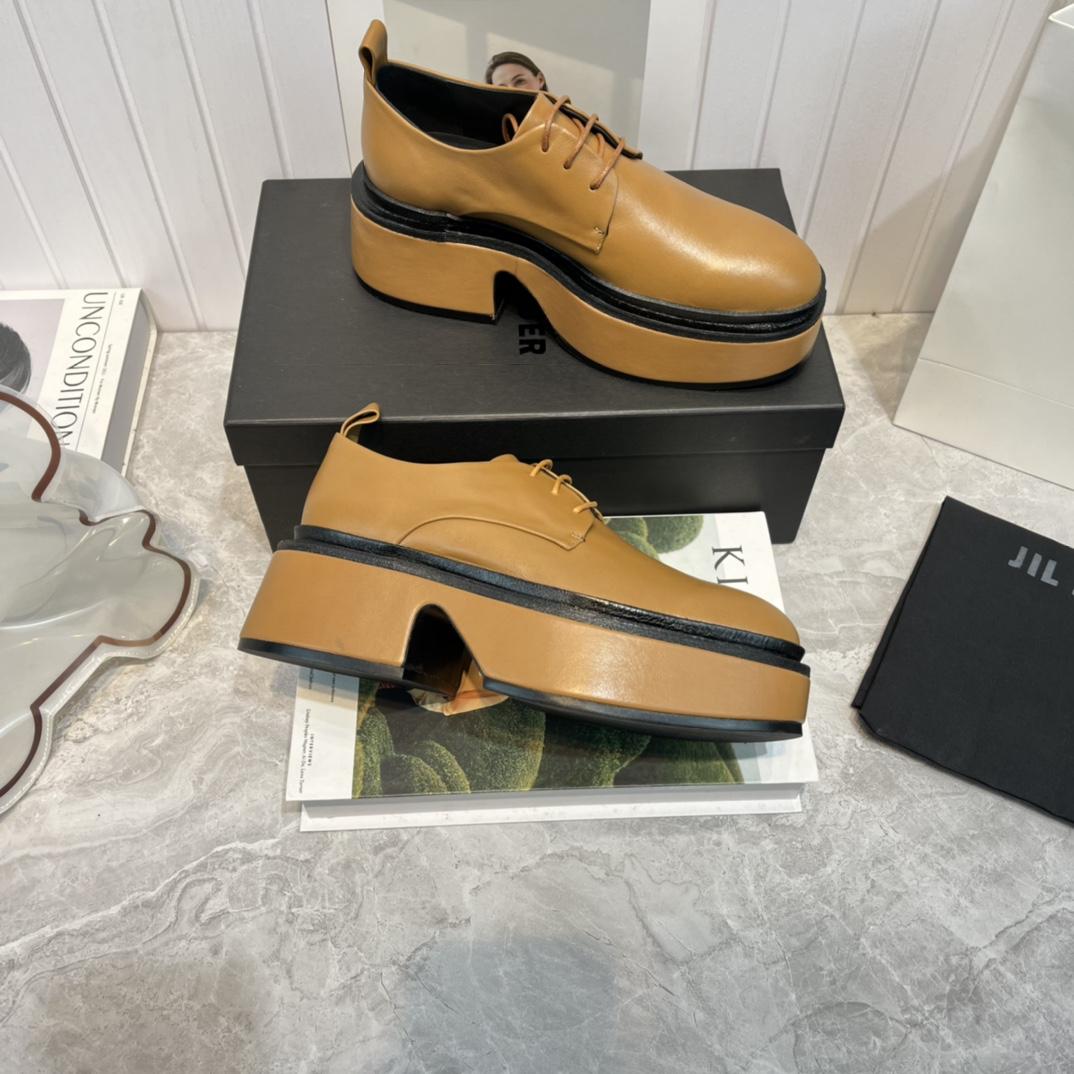 JIl Sander Brown Wedge Lace-Ups - DopestKickz