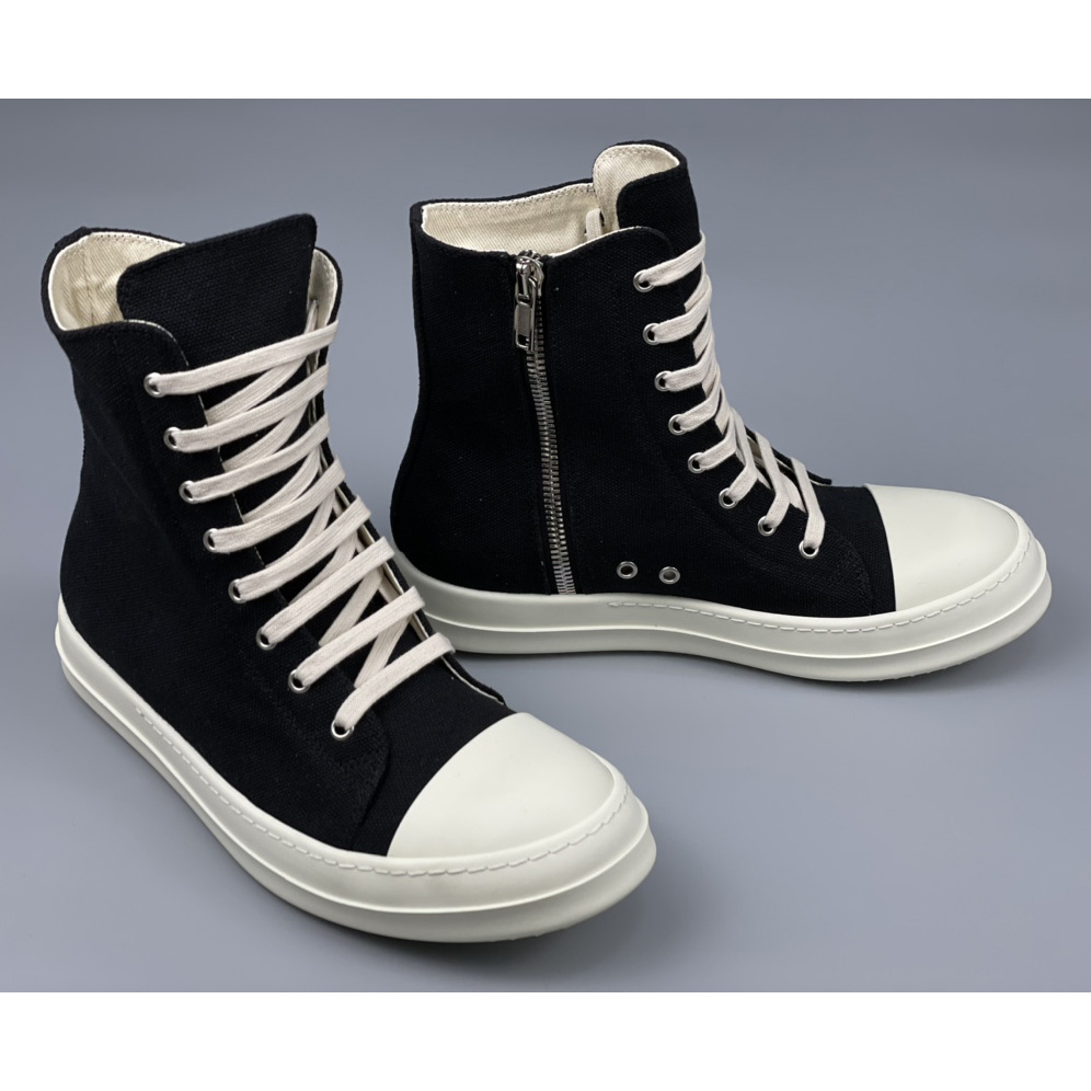 Rick Owens Black Suede High Sneakers - DopestKickz