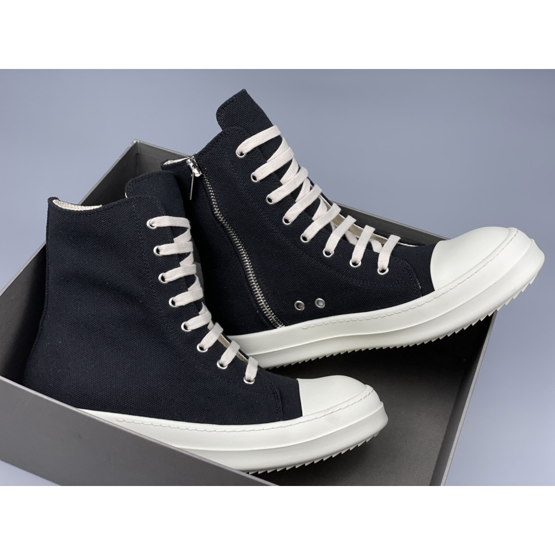 Rick Owens Black Suede High Sneakers - DopestKickz