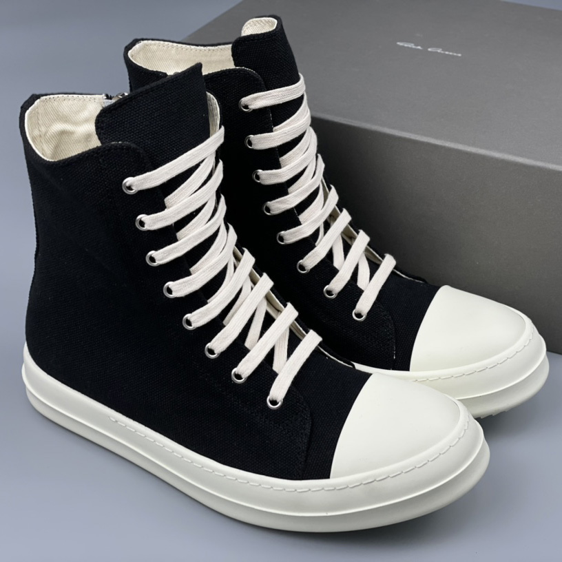 Rick Owens Black Suede High Sneakers - DopestKickz