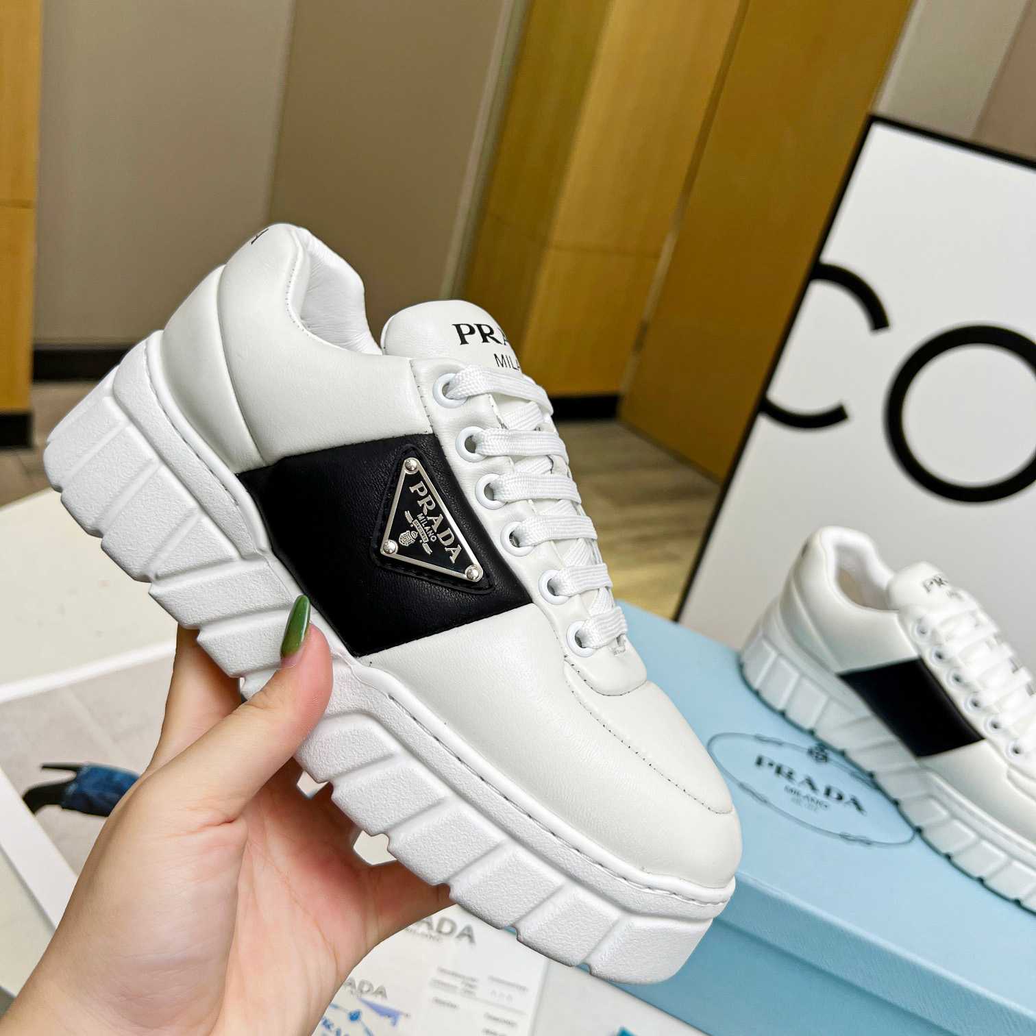 Prada Padded Nappa Leather Sneakers - DopestKickz