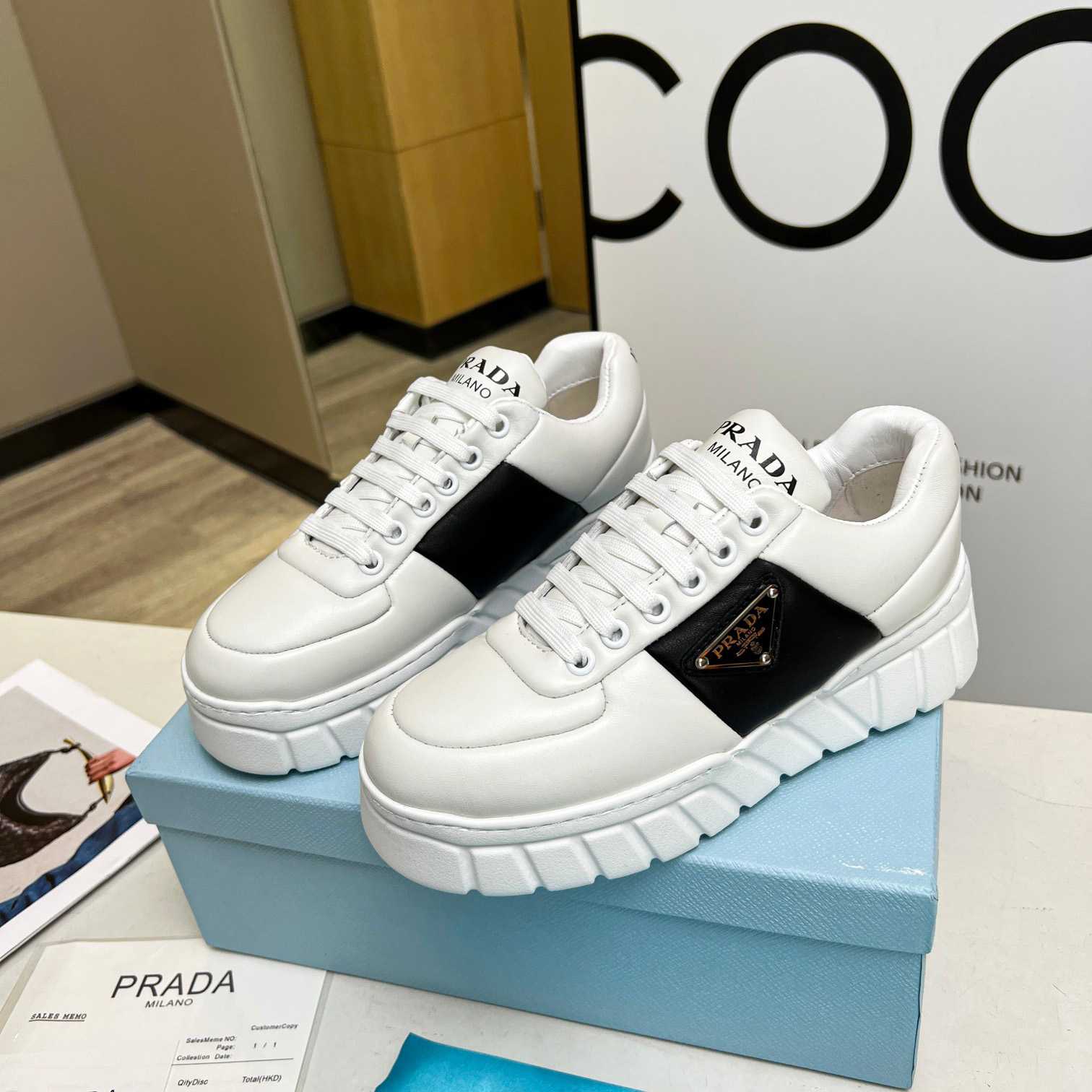 Prada Padded Nappa Leather Sneakers - DopestKickz