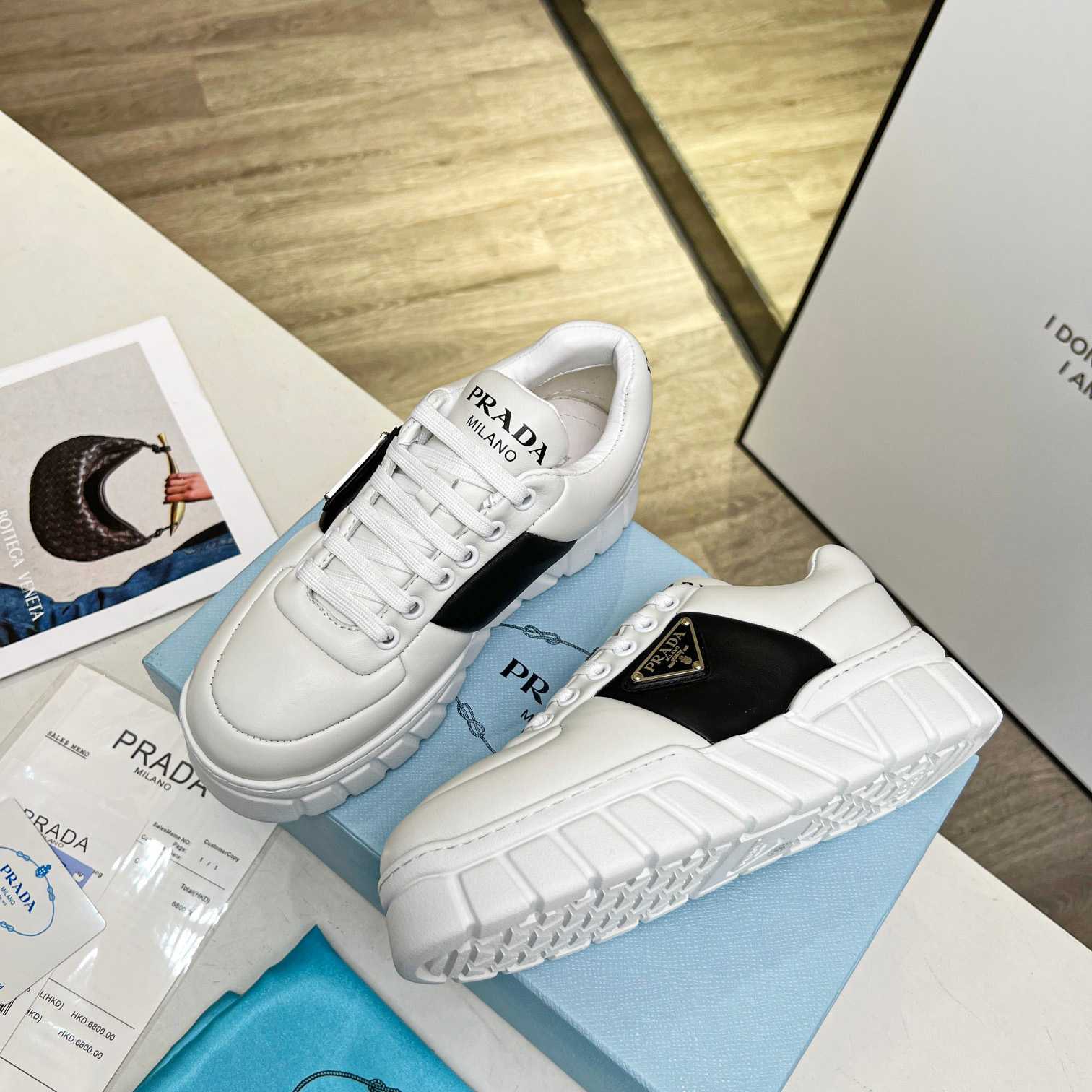 Prada Padded Nappa Leather Sneakers - DopestKickz